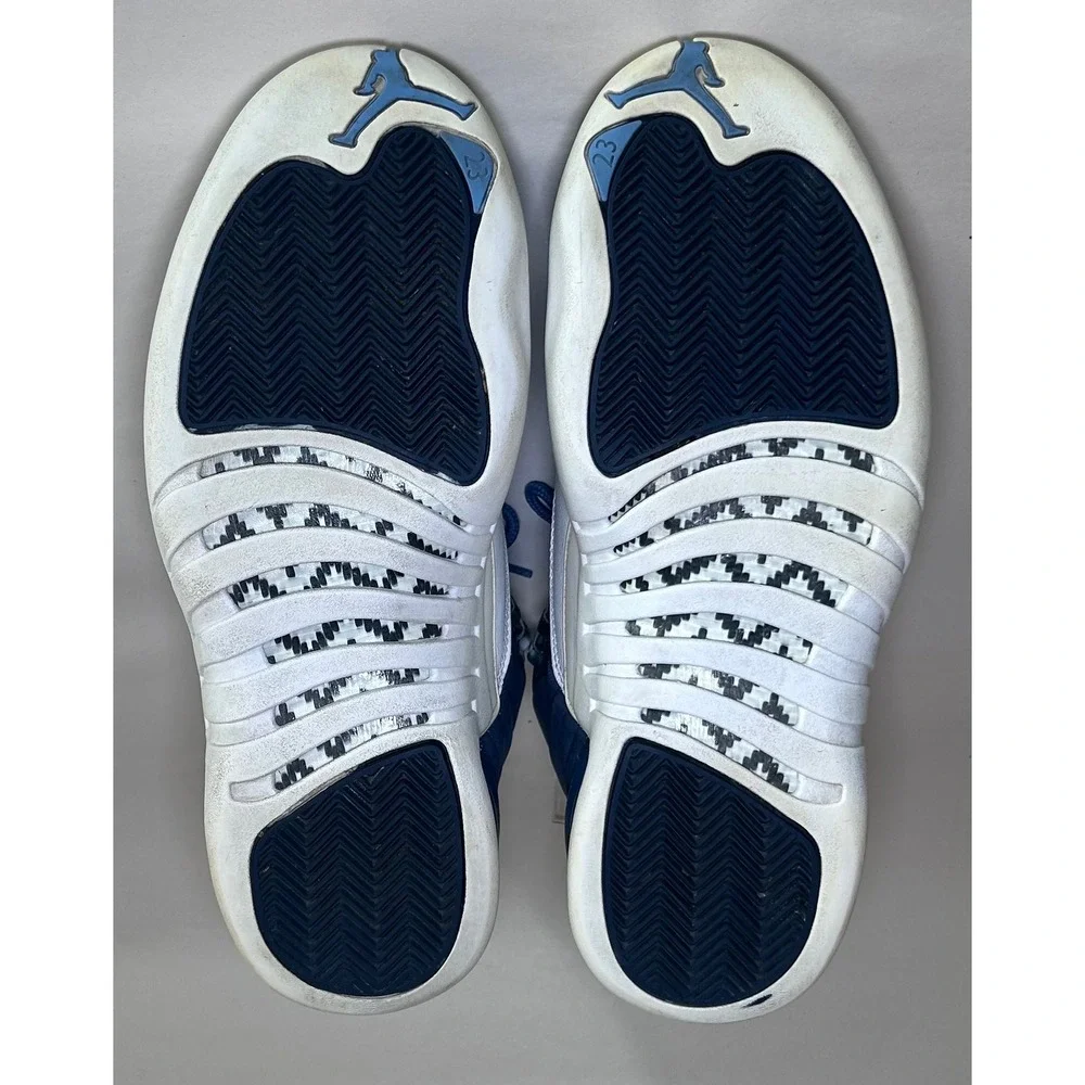 Air Jordan 12 Retro Stone Blue Indigo White Mens Size 9 130690-404